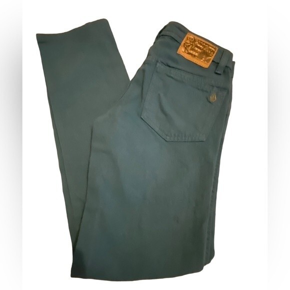 Volcom youth slim straight skater jeans size 26 or juniors size 1 teal blue NWOT - Picture 9 of 10